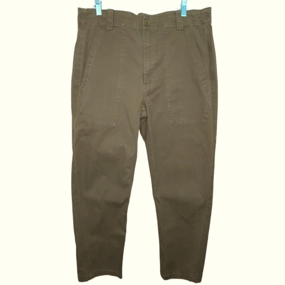 Vince Cargo Denim Ankle Pants Dark Taupe Brown